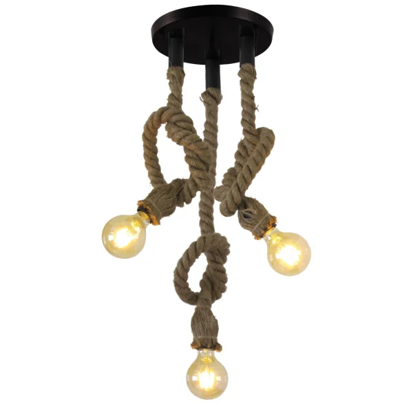 LÁMPARA DE TECHO CUERDA BARCO 3 LUCES