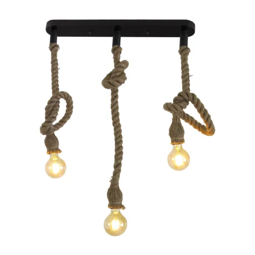 LÁMPARA DE TECHO 3 LUCES CUERDA BARCO