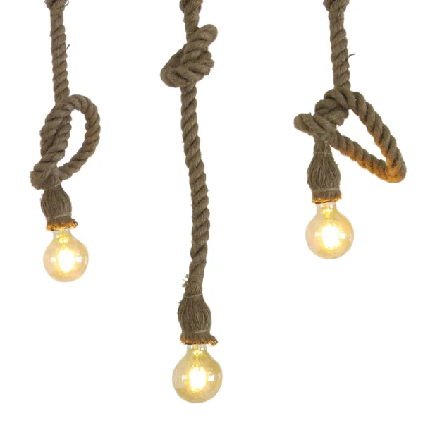 LÁMPARA DE TECHO 3 LUCES CUERDA BARCO