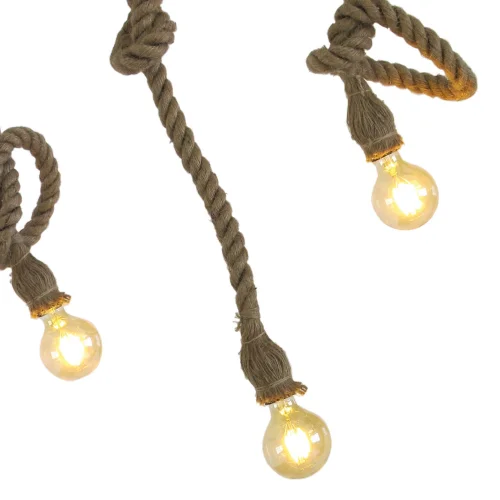 LÁMPARA DE TECHO 3 LUCES CUERDA BARCO