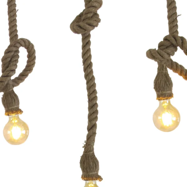 LÁMPARA DE TECHO 3 LUCES CUERDA BARCO