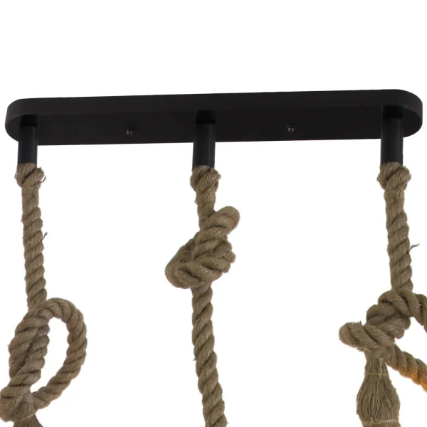 LÁMPARA DE TECHO 3 LUCES CUERDA BARCO