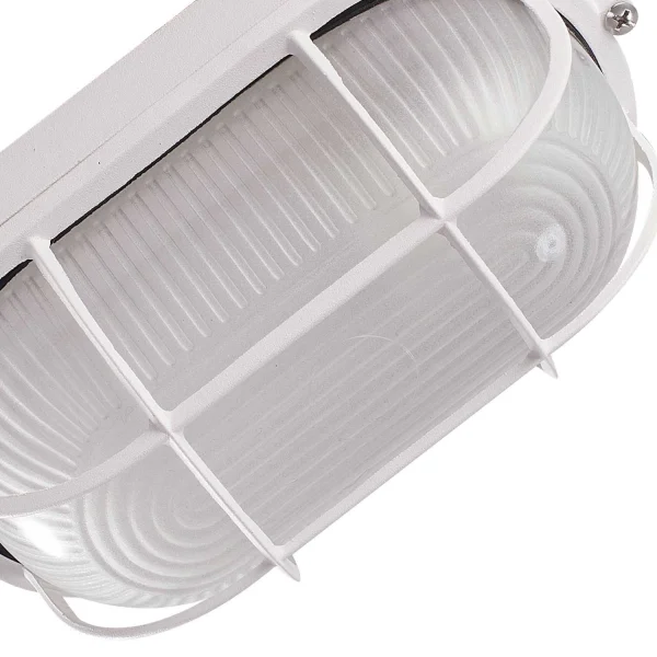 APLIQUE EXTERIOR ESTANCO OVAL REJILLA BLANCO
