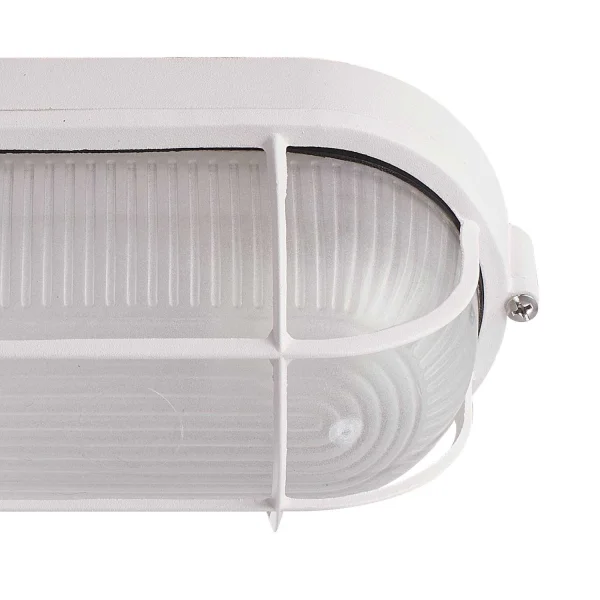 APLIQUE EXTERIOR ESTANCO OVAL REJILLA BLANCO