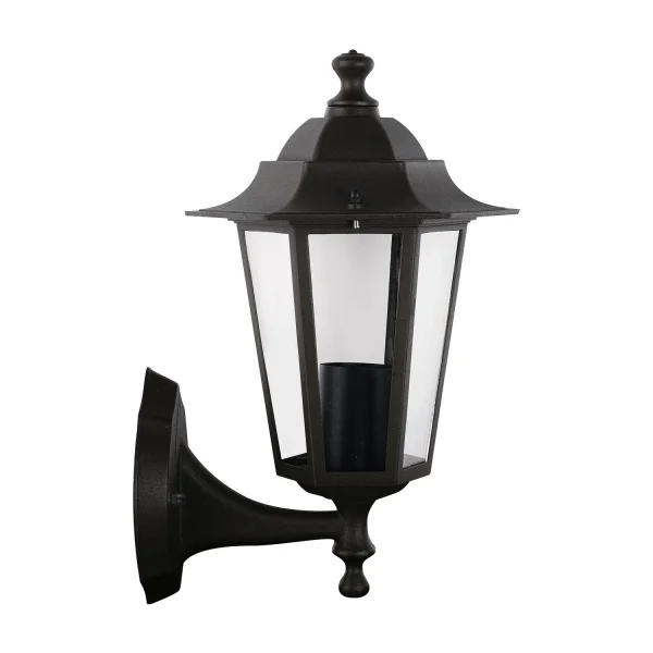 APLIQUE EXTERIOR HEXAGONAL NEGRO E27