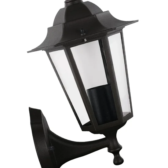 APLIQUE EXTERIOR HEXAGONAL NEGRO E27 2