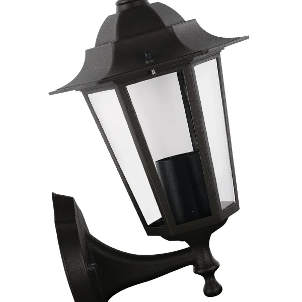 APLIQUE EXTERIOR HEXAGONAL NEGRO E27