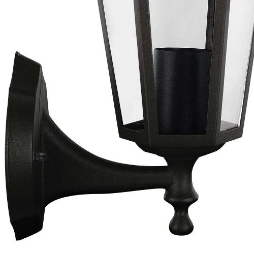 APLIQUE EXTERIOR HEXAGONAL NEGRO E27