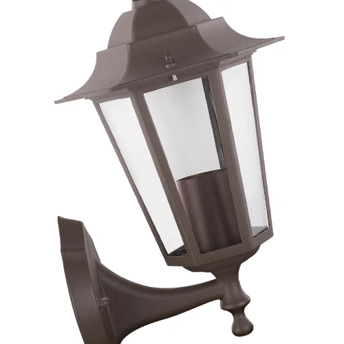 APLIQUE EXTERIOR HEXAGONAL MARRÓN ÓXIDO E27