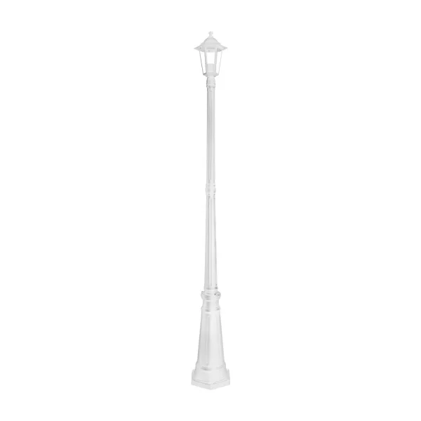 FAROLA PIE EXTERIOR HEXAGONAL BLANCO