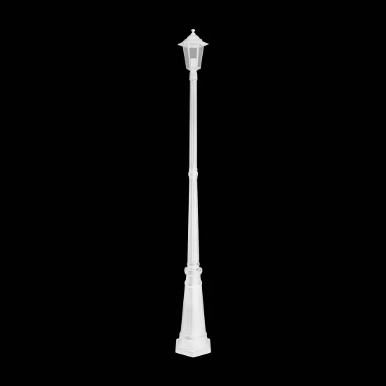 FAROLA PIE EXTERIOR HEXAGONAL BLANCO 2