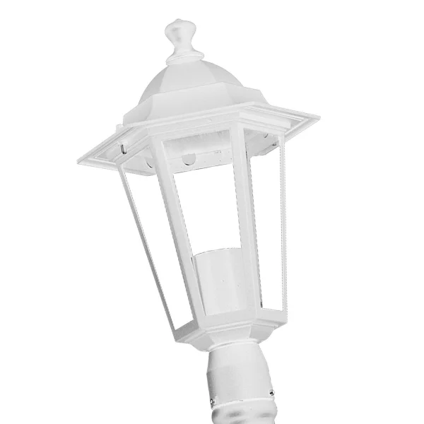 FAROLA PIE EXTERIOR HEXAGONAL BLANCO