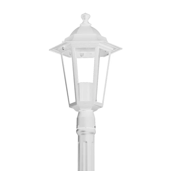 FAROLA PIE EXTERIOR HEXAGONAL BLANCO
