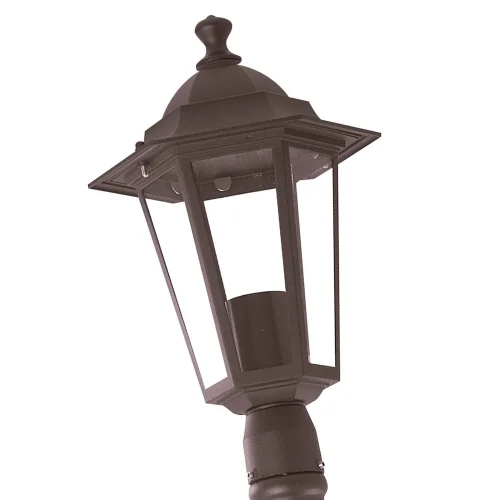 FAROLA PIE EXTERIOR HEXAGONAL MARRÓN ÓXIDO