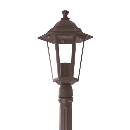 FAROLA PIE EXTERIOR HEXAGONAL MARRÓN ÓXIDO