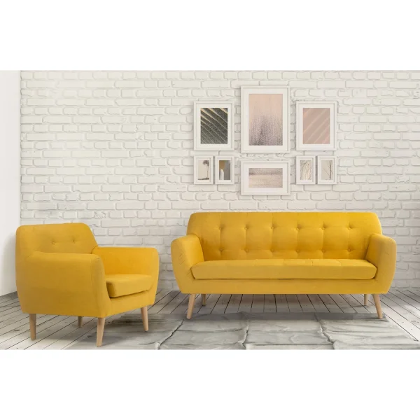 SOFÁ CLEMENTINA VINTAGE MOSTAZA