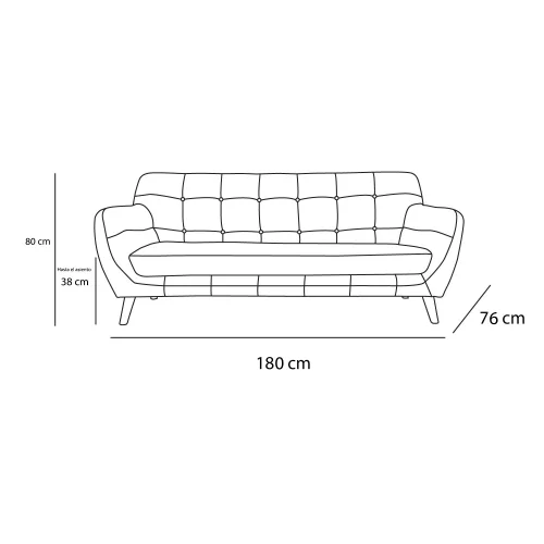 SOFÁ CLEMENTINA VINTAGE MOSTAZA