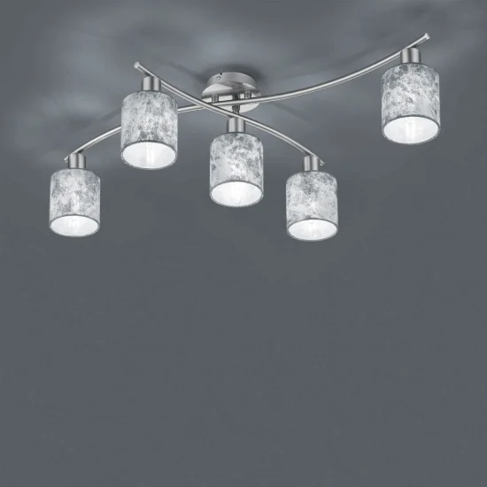 PLAFÓN DE TECHO 5 LUCES PICCOLO PLATA 2