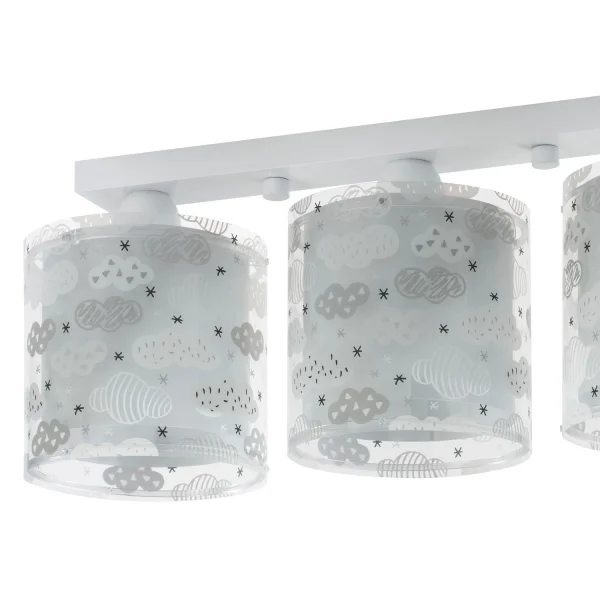 PLAFÓN INFANTIL 3 LUCES CLOUDS GRIS