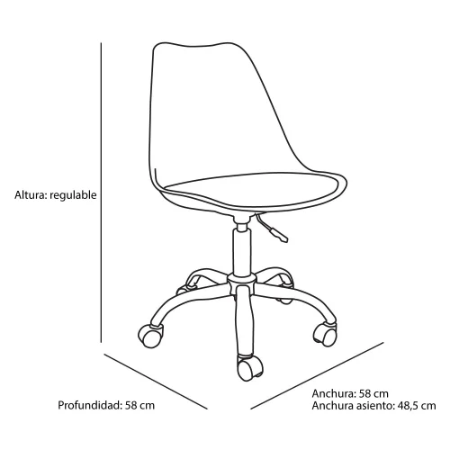 SILLA TOWER BLANCA/COJÍN NEGRO ESCRITORIO SILLA TOWER BLANCA/COJÍN NEGRO ESCRITORIO