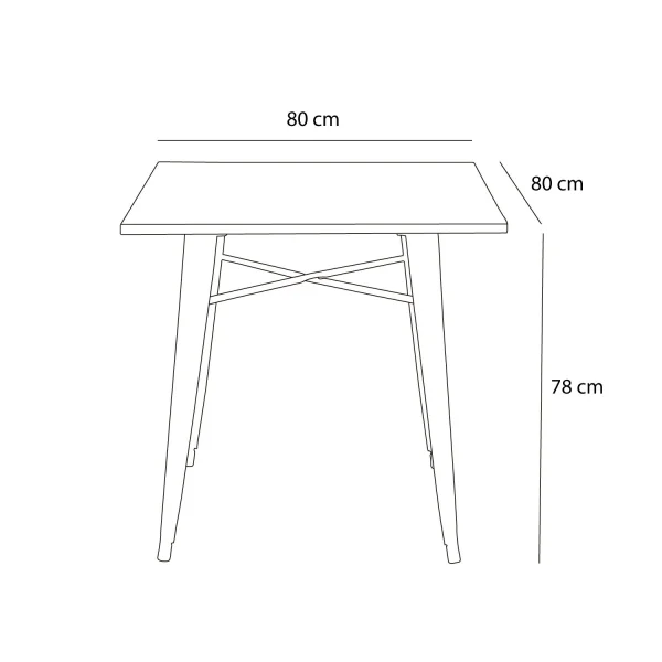 MESA JOSEPHINE BLANCA MADERA 80x80 CM
