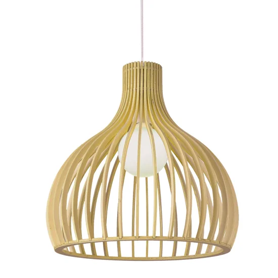 LÁMPARA DE TECHO KERSTIN MADERA E27