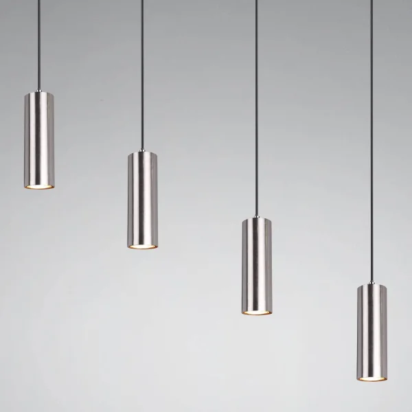 LÁMPARA DE TECHO GRAFTON 4 LUCES NÍQUEL MATE