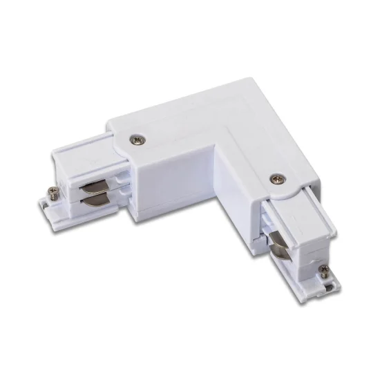 CONECTOR TIPO L PARA CARRIL TRIFÁSICO BLANCO