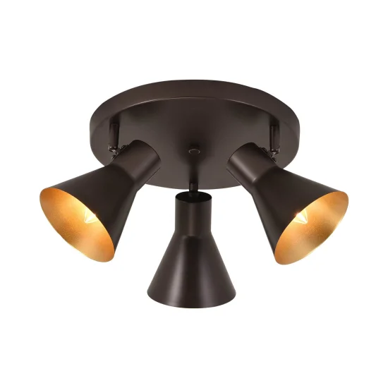PLAFÓN DECORATIVO 3 LUCES CLARENCE MARRÓN