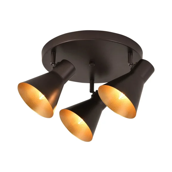 PLAFÓN DECORATIVO 3 LUCES CLARENCE MARRÓN PLAFÓN DECORATIVO 3 LUCES CLARENCE MARRÓN