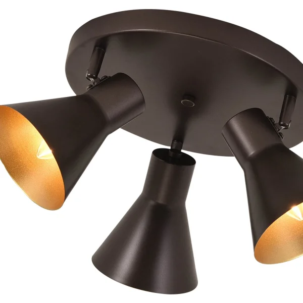 PLAFÓN DECORATIVO 3 LUCES CLARENCE MARRÓN PLAFÓN DECORATIVO 3 LUCES CLARENCE MARRÓN