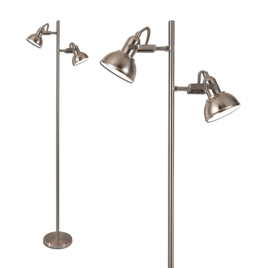 LÁMPARA DE PIE DECORATIVA 2 LUCES MURRAY NÍQUEL
