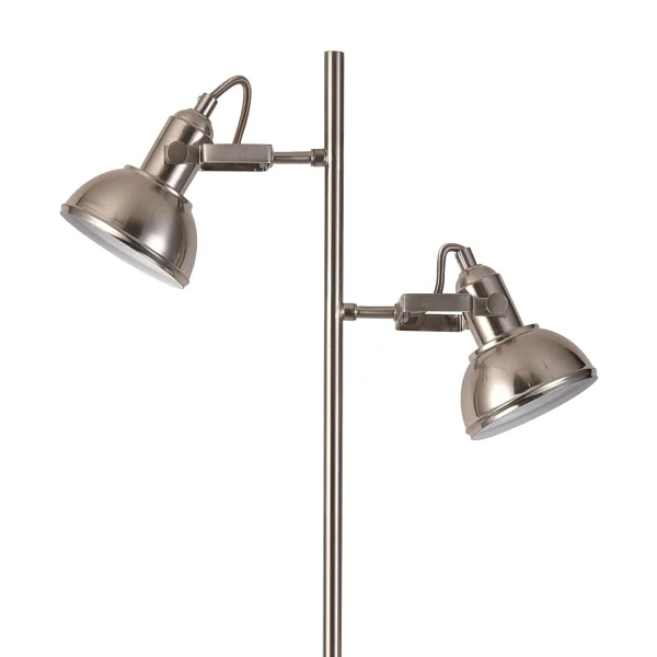 LÁMPARA DE PIE DECORATIVA 2 LUCES MURRAY NÍQUEL LÁMPARA DE PIE DECORATIVA 2 LUCES MURRAY NÍQUEL