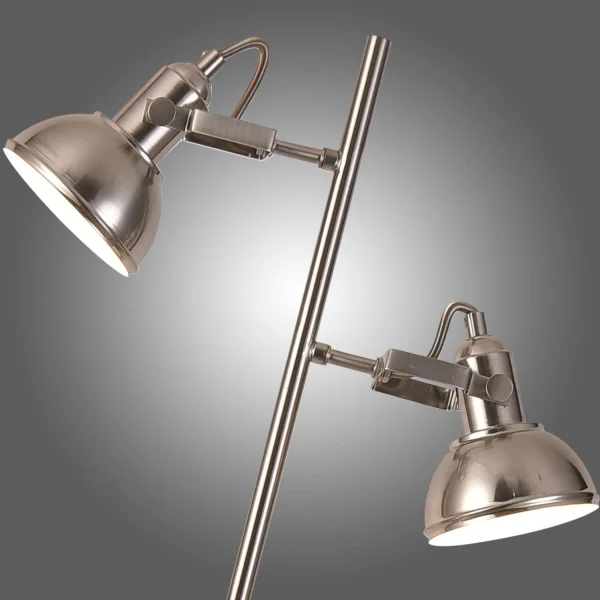 LÁMPARA DE PIE DECORATIVA 2 LUCES MURRAY NÍQUEL LÁMPARA DE PIE DECORATIVA 2 LUCES MURRAY NÍQUEL