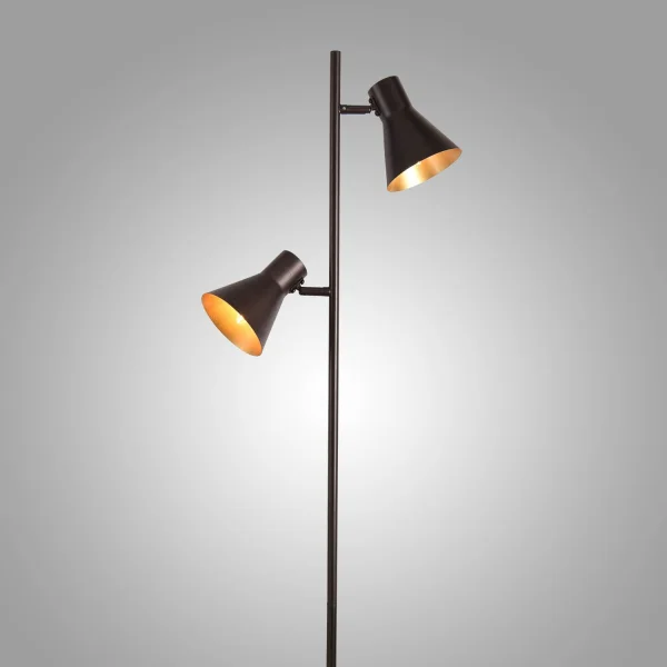 LÁMPARA DE PIE DECORATIVA 2 LUCES CLARENCE MARRÓN