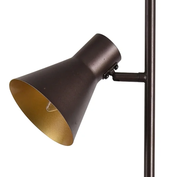 LÁMPARA DE PIE DECORATIVA 2 LUCES CLARENCE MARRÓN