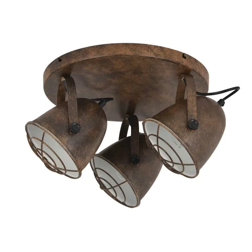 PLAFÓN DECORATIVO 3 LUCES STUTTGART MARRÓN ÓXIDO