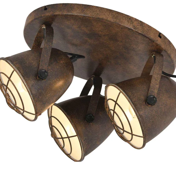 PLAFÓN DECORATIVO 3 LUCES STUTTGART MARRÓN ÓXIDO