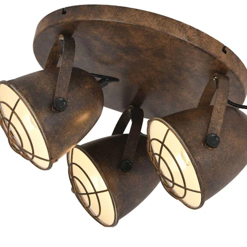 PLAFÓN DECORATIVO 3 LUCES STUTTGART MARRÓN ÓXIDO