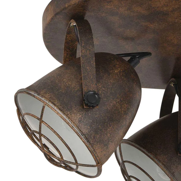 PLAFÓN DECORATIVO 3 LUCES STUTTGART MARRÓN ÓXIDO