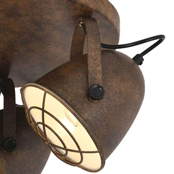 PLAFÓN DECORATIVO 3 LUCES STUTTGART MARRÓN ÓXIDO