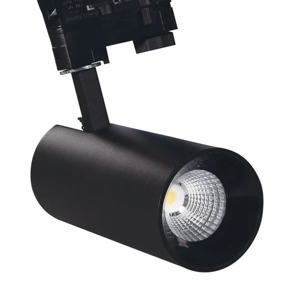 FOCO CARRIL TRIFÁSICO LED COB 20W 4000K NEGRO