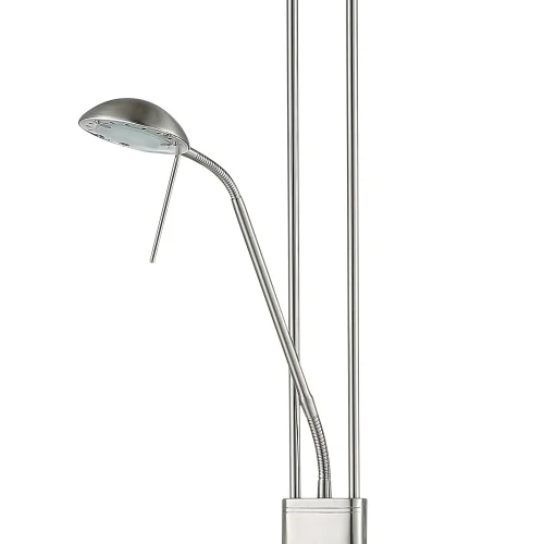 LÁMPARA DE PIE LED AYMERICK 18W+5W 3000K USB NÍQUEL