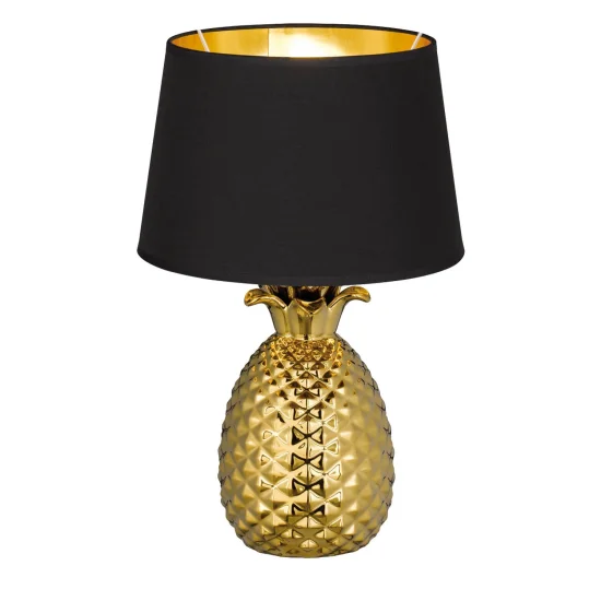 LÁMPARA DE MESA ANANAS CERÁMICA ORO 43CM