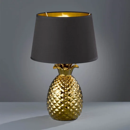 LÁMPARA DE MESA ANANAS CERÁMICA ORO 43CM 2