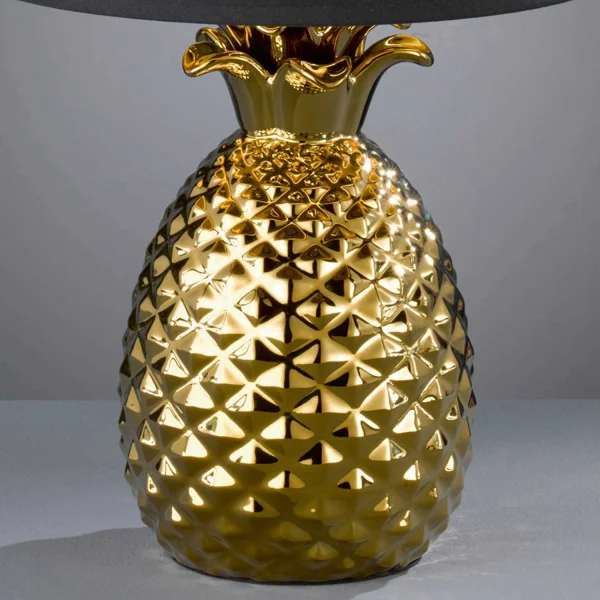 LÁMPARA DE MESA ANANAS CERÁMICA ORO 43CM LÁMPARA DE MESA ANANAS CERÁMICA ORO 43CM