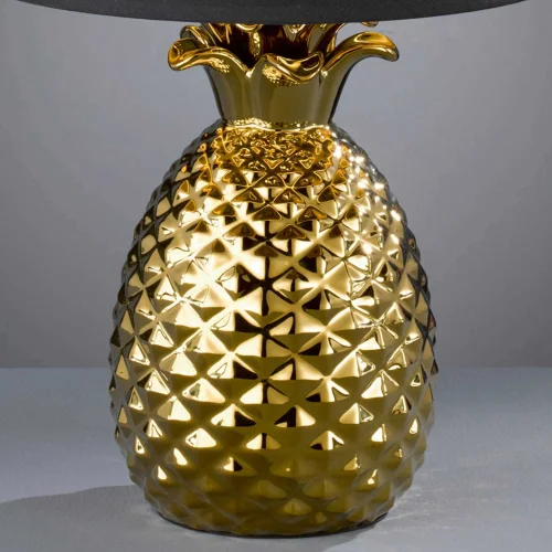 LÁMPARA DE MESA ANANAS CERÁMICA ORO 43CM LÁMPARA DE MESA ANANAS CERÁMICA ORO 43CM