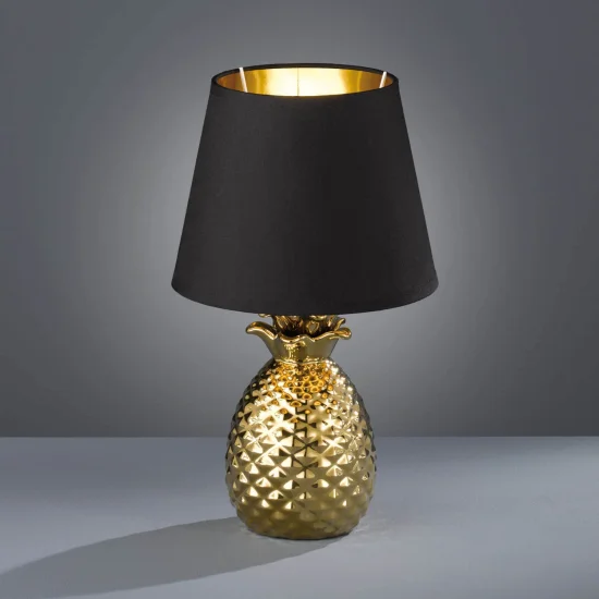 LÁMPARA DE MESA ANANAS CERÁMICA ORO 35CM 2