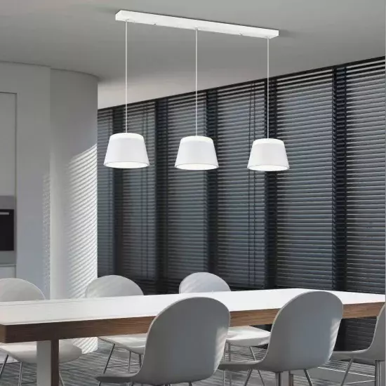LÁMPARA DE TECHO DUQUESA 3 LUCES METAL BLANCO