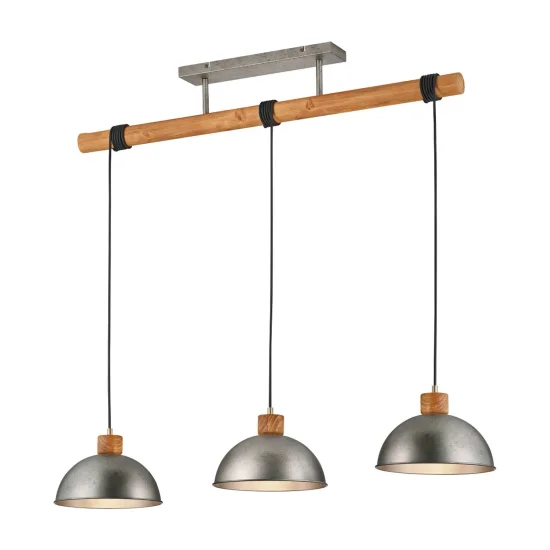 LÁMPARA DE TECHO 3 LUCES JANO METAL NÍQUEL ANTIGUO 2